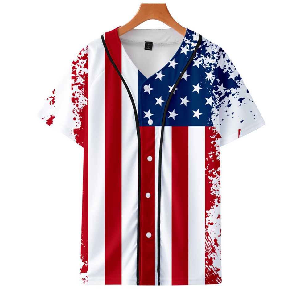 Streetwear Brand Usa - USA Nationalflagge Schädel Adler Baseball T-shirt