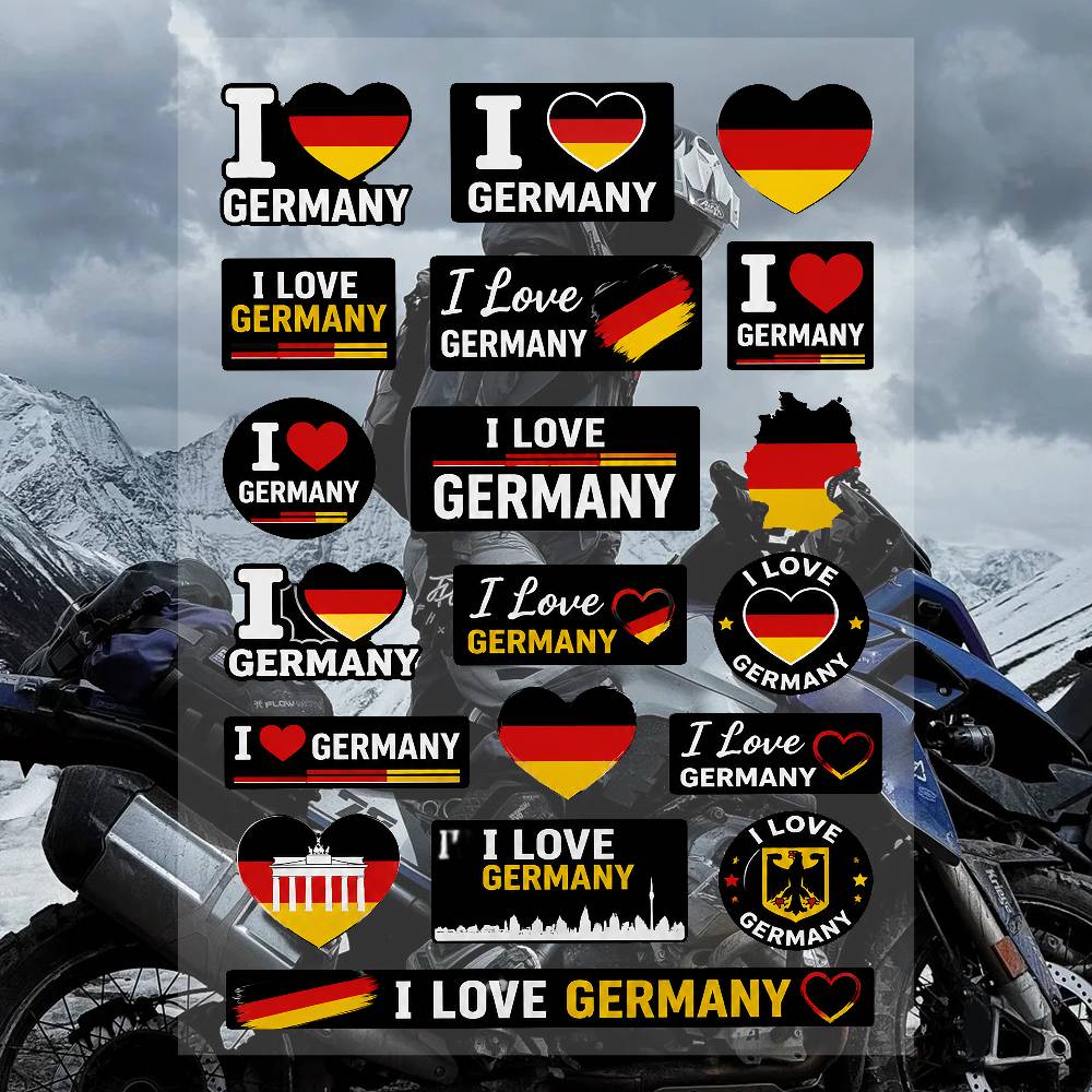 Streetwear Brand Germany - A-Germany Streetwear Marken-Aufkleber-Set, Wasserfeste Vinyl-Sticker für