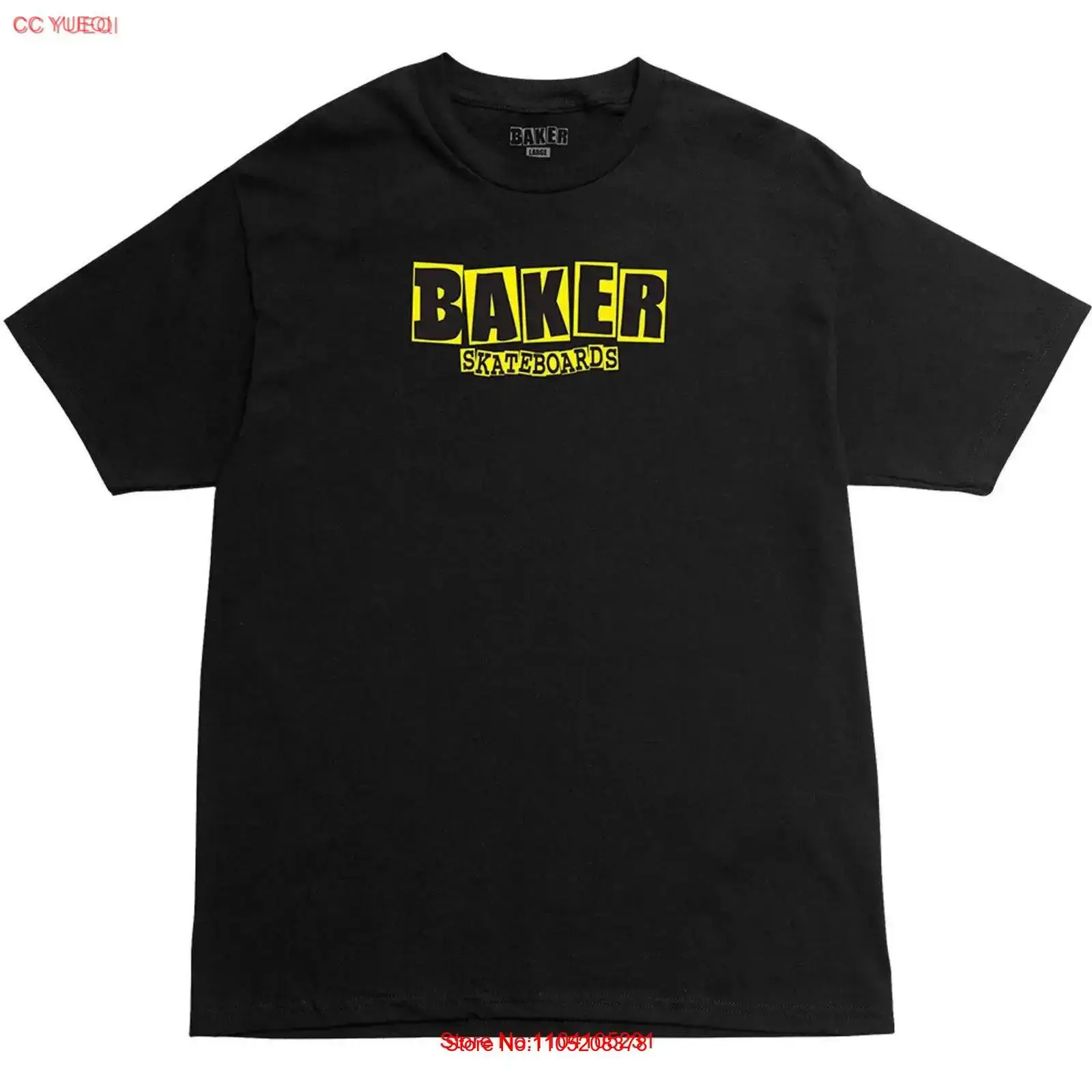 Yellow Streetwear Brand - Baker Skateboards T-Shirt Markenlogo Schwarz Gelb